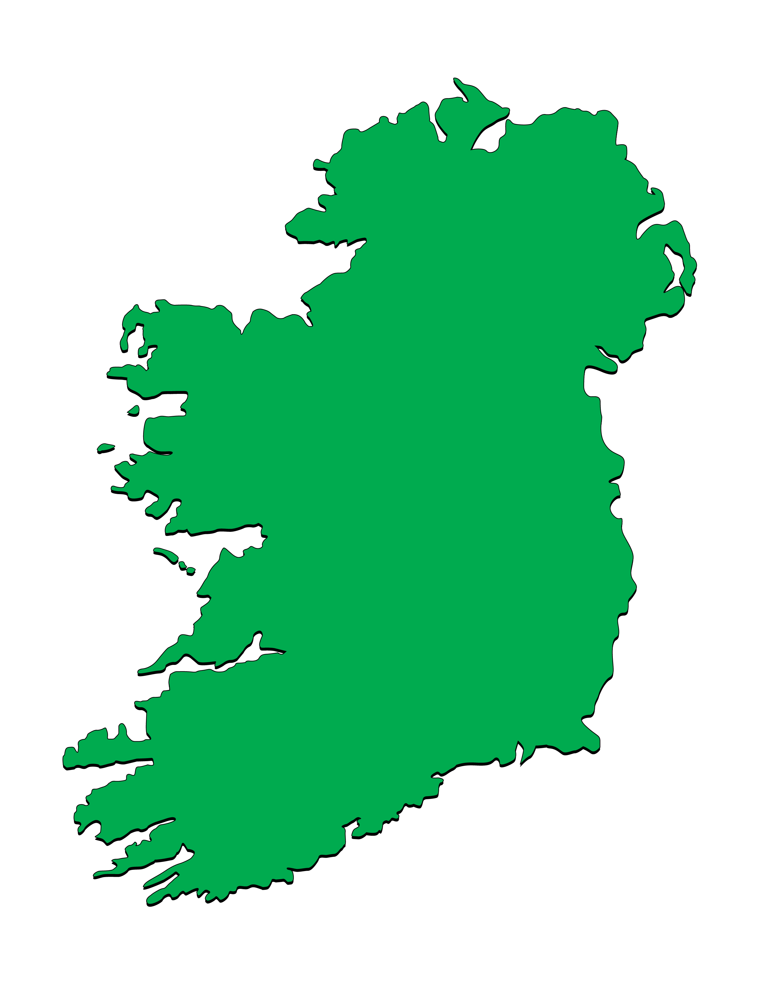 Ирландия контурная карта