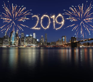 New year 2019 fireworks